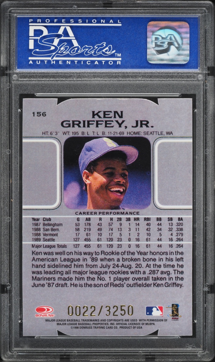 1998 Leaf Fractal Matrix Die-Cut Ken Griffey Jr. /200 #156 PSA 9 MINT - Photo 2