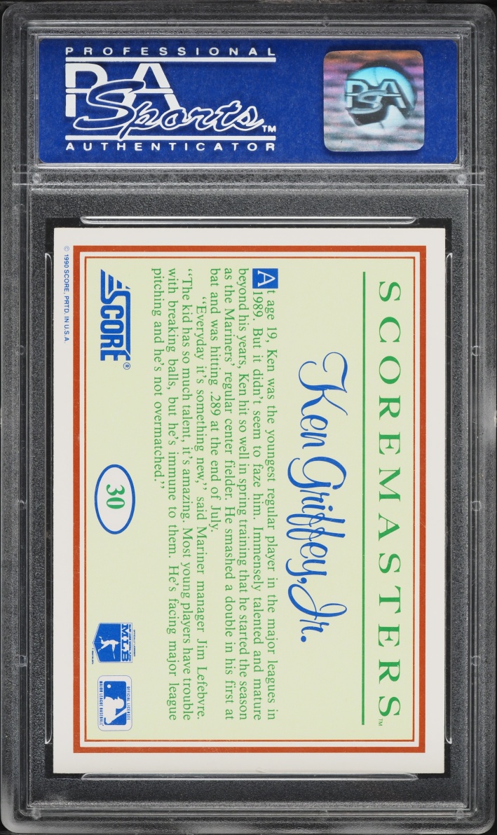 1989 Score Masters Ken Griffey Jr. ROOKIE #30 PSA 8 NM-MT - Photo 2