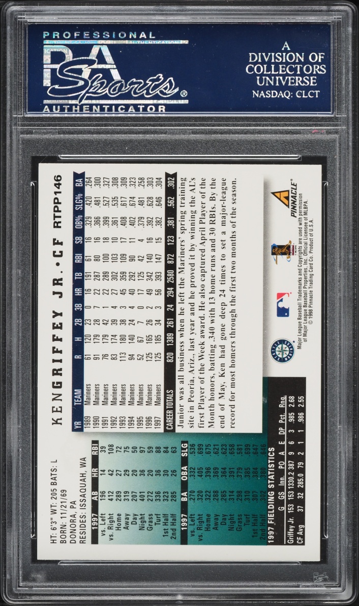 1998 Score Traded Showcase Artist Proof Ken Griffey Jr. #146 PSA 8 NM-MT - Photo 2