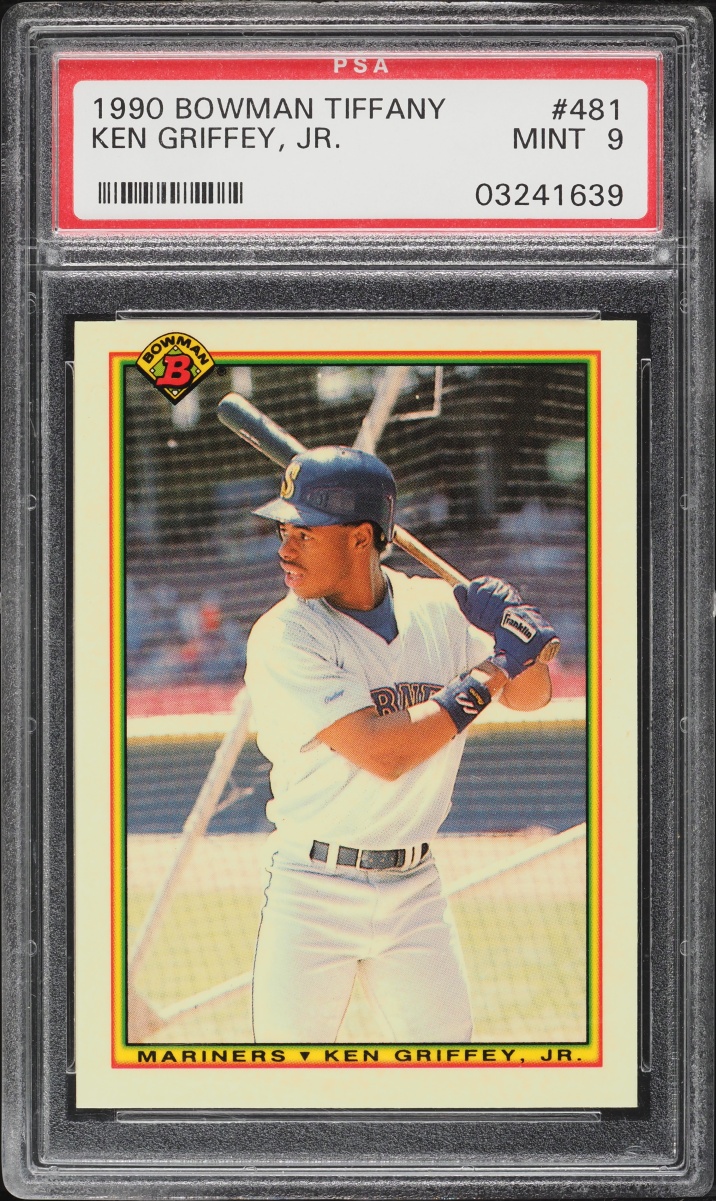 1990 Bowman Tiffany Ken Griffey Jr. #481 PSA 9 MINT - Photo 1