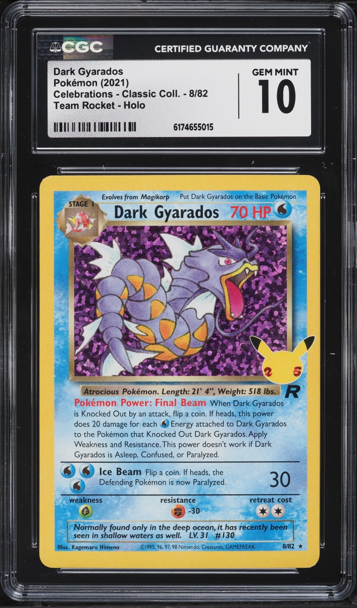2021 Pokemon Sword & Shield Celebrations Classic Collection Holo Dark Gyarados #8 CGC 10