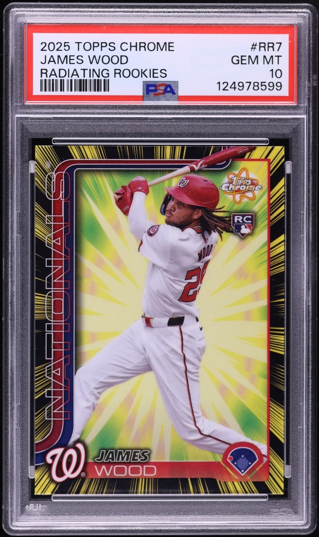 2025 Topps Chrome Radiating James Wood ROOKIE #RR-7 PSA 10 GEM MINT