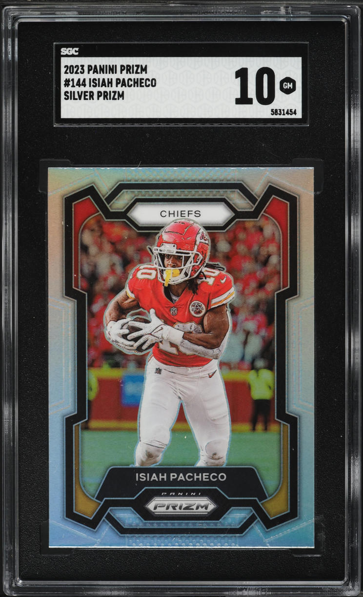 2023 Panini Prizm Silver Isiah Pacheco #144 SGC 10 GEM MINT