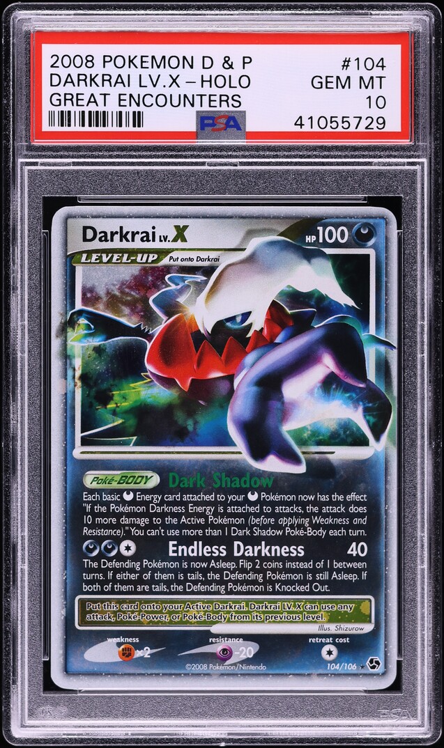 2008 Pokemon Diamond & Pearl Great Encounters Holo Darkrai Lv.X #104 PSA 10 GEM MINT