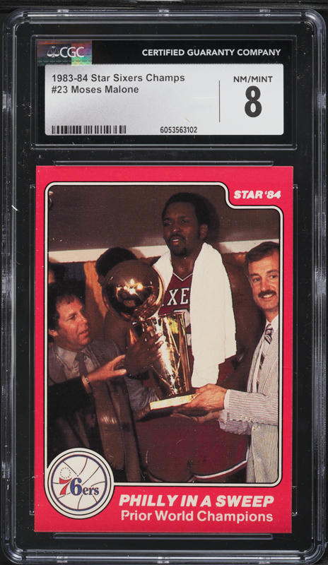 NBA カード　シャック　② 1983 Star Sixers Champs Billy Cunningham #2 CGC 8.5 NM-MT+ on