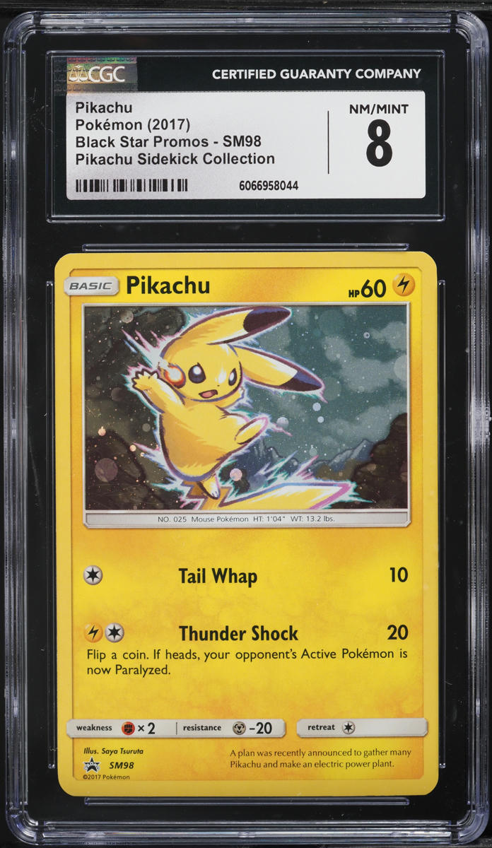 2017 Pokemon SM Black Star Promo Sidekick Collection Pikachu #SM98 CGC 8 NM-MT