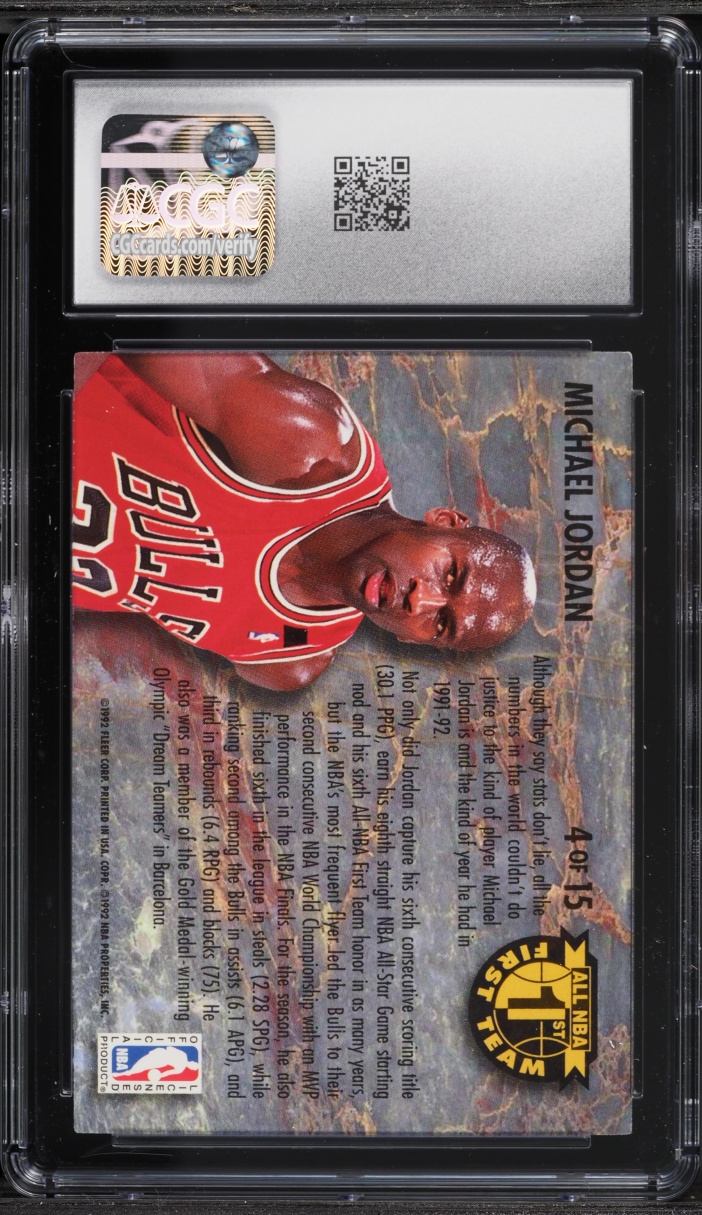 1992 Ultra All NBA Team Michael Jordan #4 CGC 10 GEM MINT