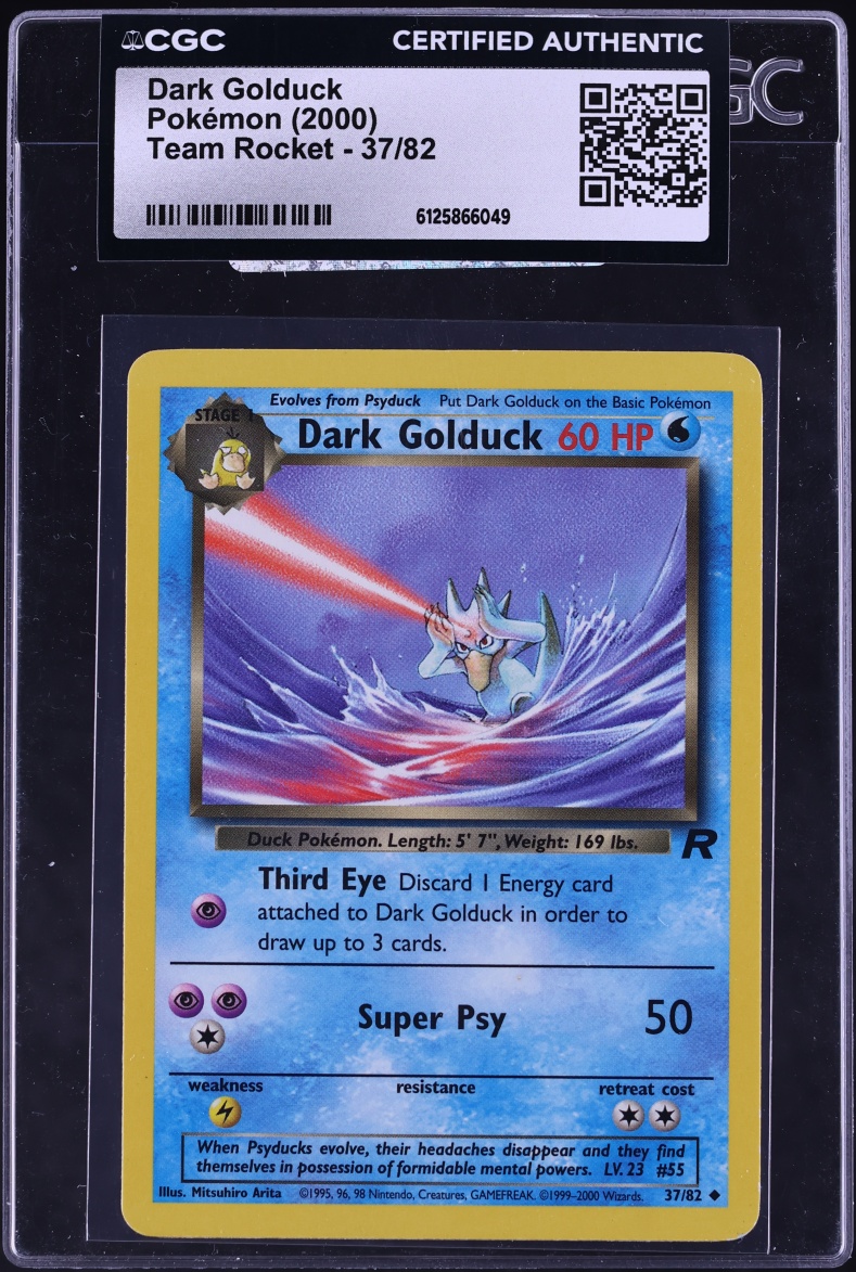 2000 Pokemon Team Rocket Dark Golduck #37 CGC AUTH