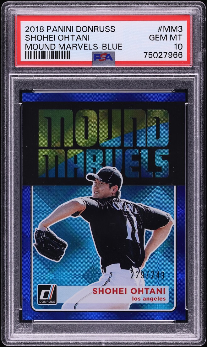 2018 Donruss Mound Marvels Blue Shohei Ohtani ROOKIE /249 #MM3 PSA 10 GEM MINT - Photo 1