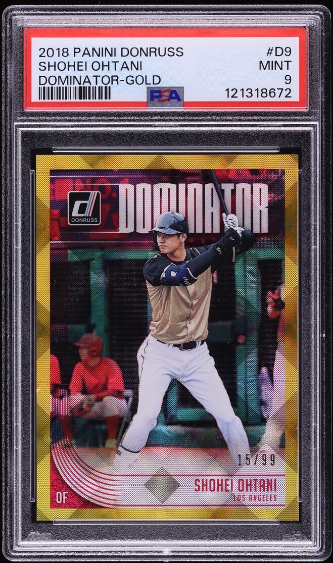 2018 Donruss Dominator Gold Shohei Ohtani ROOKIE /99 #D9 PSA 9 MINT - Photo 1