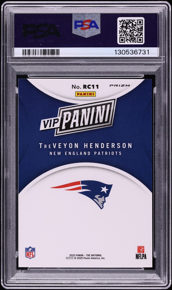 2025 Panini NSCC VIP Gold White Sparkle Treveyon Henderson ROOKIE #RC11 PSA 10 GEM MINT - Photo 2