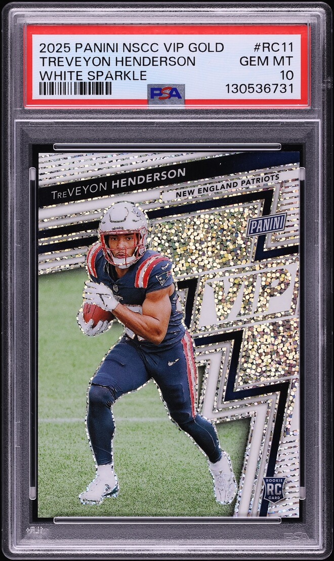 2025 Panini NSCC VIP Gold White Sparkle Treveyon Henderson ROOKIE #RC11 PSA 10 GEM MINT - Photo 1
