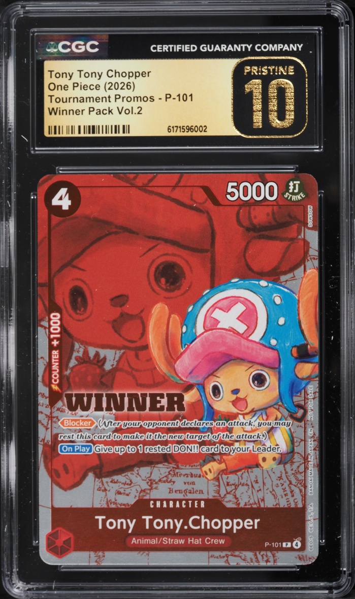 2026 One Piece Tournament Promo Winner Pack Volume 2 Tony Tony Chopper #P-101 CGC 10 PRISTINE