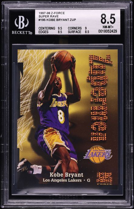 1997 Skybox Z-Force Super Rave Kobe Bryant /50 #195 BGS 8.5 NM-MT+