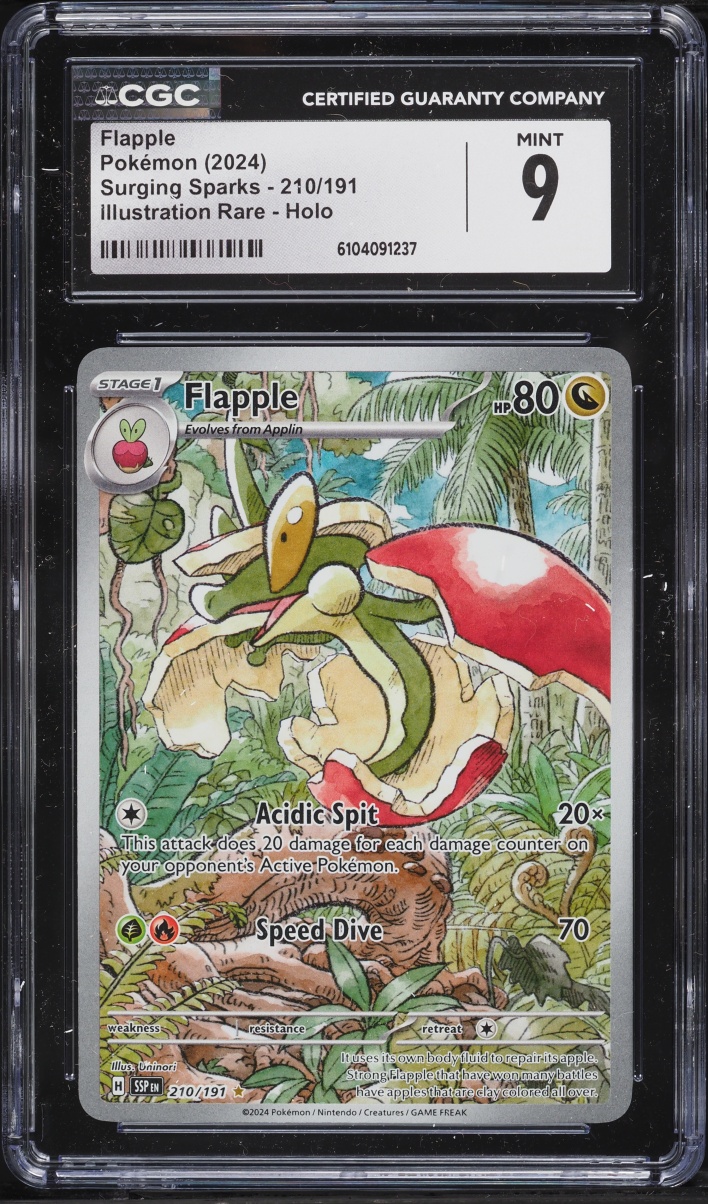 2024 Pokemon Scarlet & Violet Surging Sparks IR Flapple #210 CGC 9 MINT