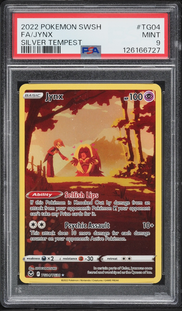 2022 Pokemon Sword & Shield Silver Tempest Trainer Gallery Full Art Jynx #TG04 PSA 9 MINT
