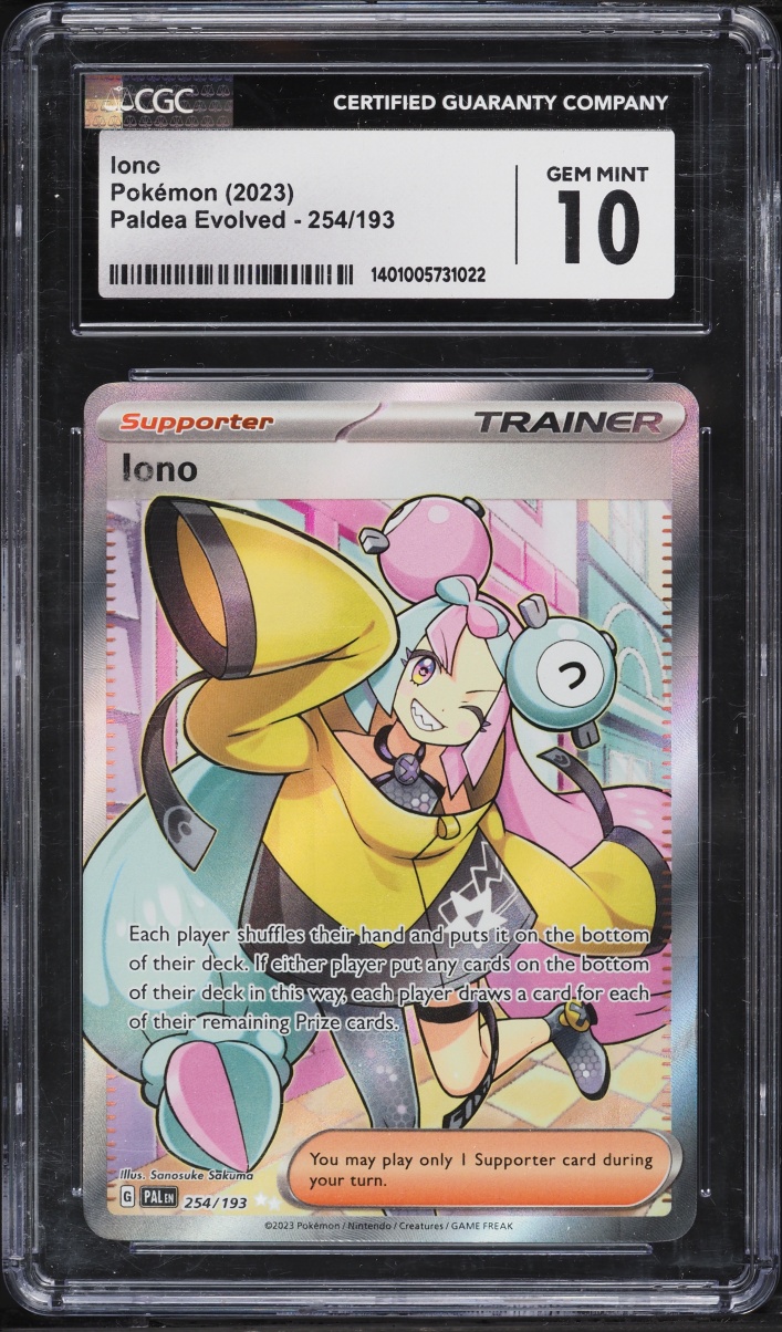 2023 Pokemon Scarlet & Violet Paldea Evolved Full Art Iono #254 CGC 10 GEM MINT