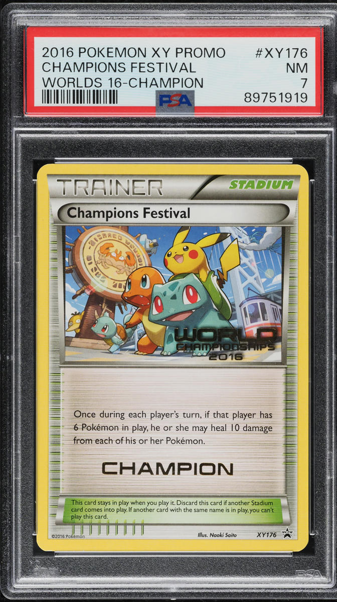 2016 Pokemon XY Promo Worlds 16 Champion Champions Festival #XY176 PSA 7 NRMT