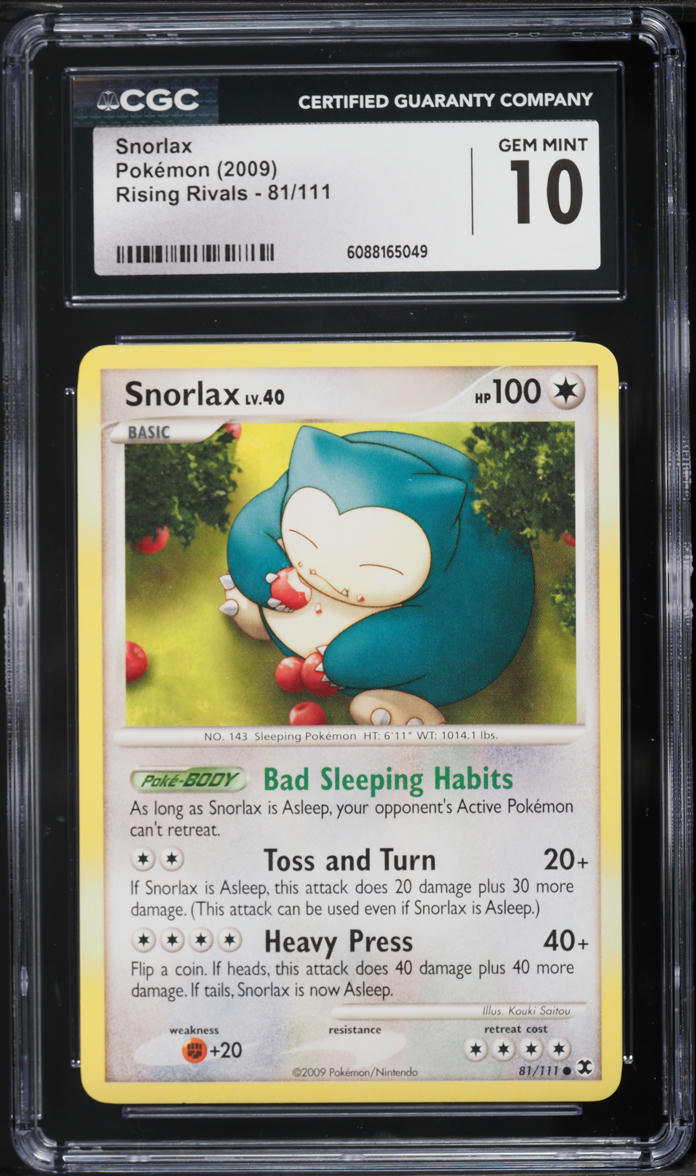 2009 Pokemon Platinum Rising Rivals Snorlax #81 CGC 10 GEM MINT