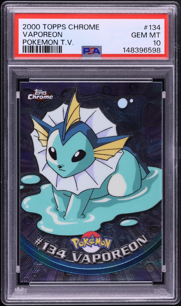 2000 Topps Chrome Pokemon Vaporeon #134 PSA 10 GEM MINT