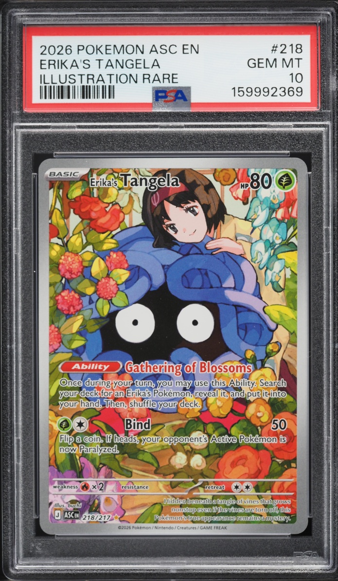 2026 Pokemon Mega Evolution Ascended Heroes IR Erika's Tangela #218 PSA 10 GEM MINT