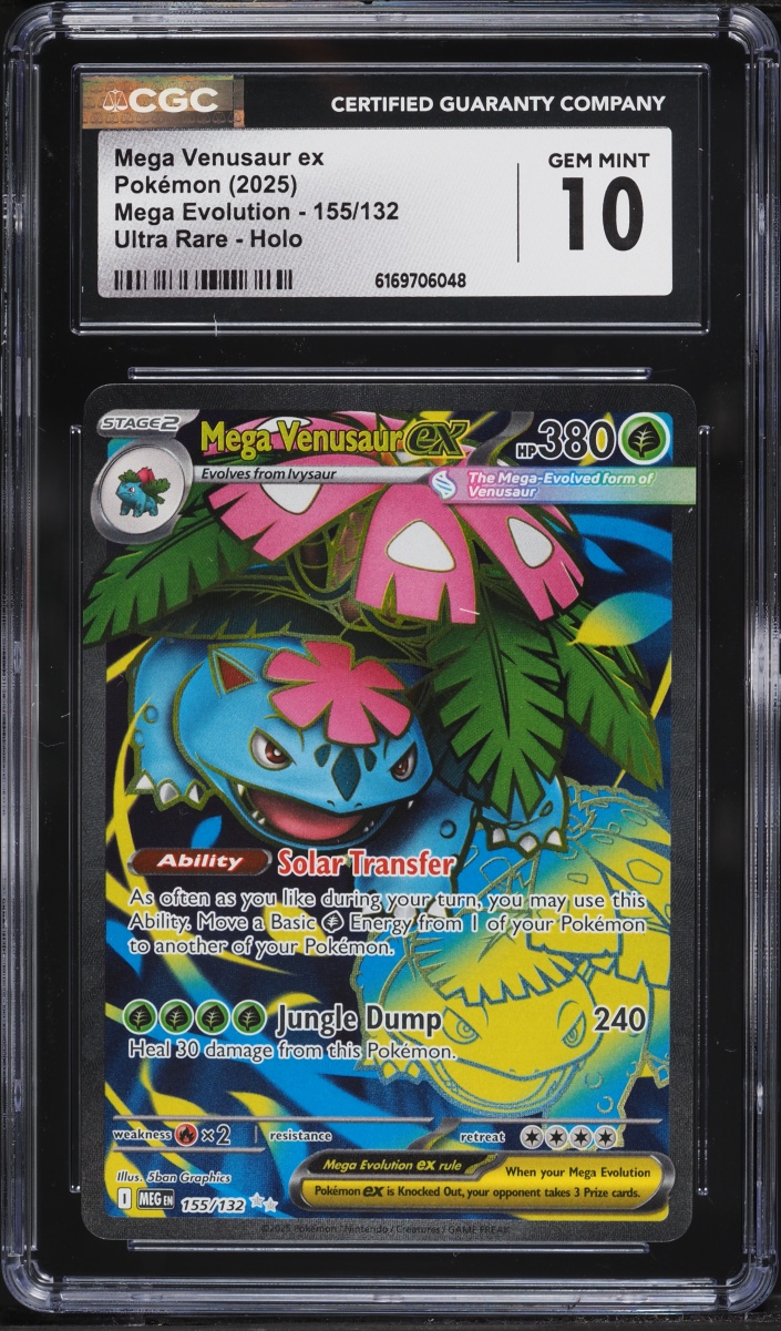 2025 Pokemon Mega Evolution Full Art Mega Venusaur ex #155 CGC 10 GEM MINT
