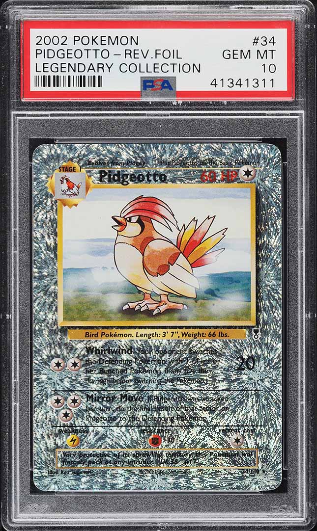 2002 Pokemon Legendary Collection Reverse Holo Pidgeotto #34 PSA 10 GEM MINT