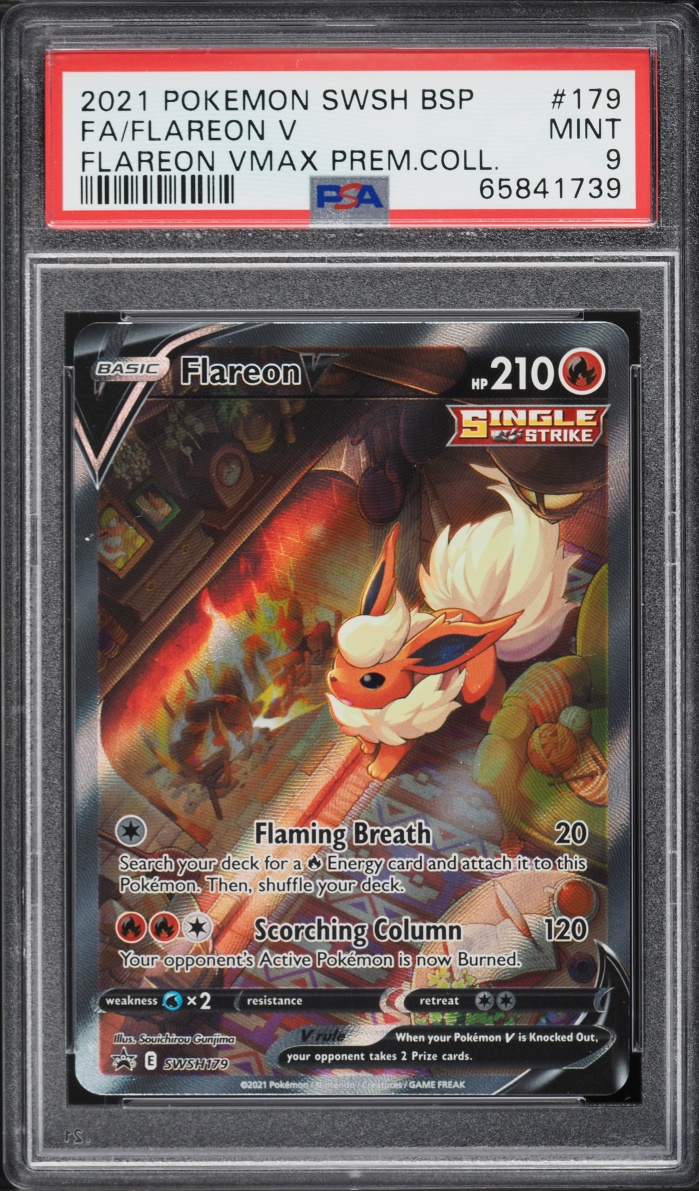 2021 Pokemon Sword & Shield Promo VMAX Premium Collection Alt Art Flareon V #179 PSA 9 MINT