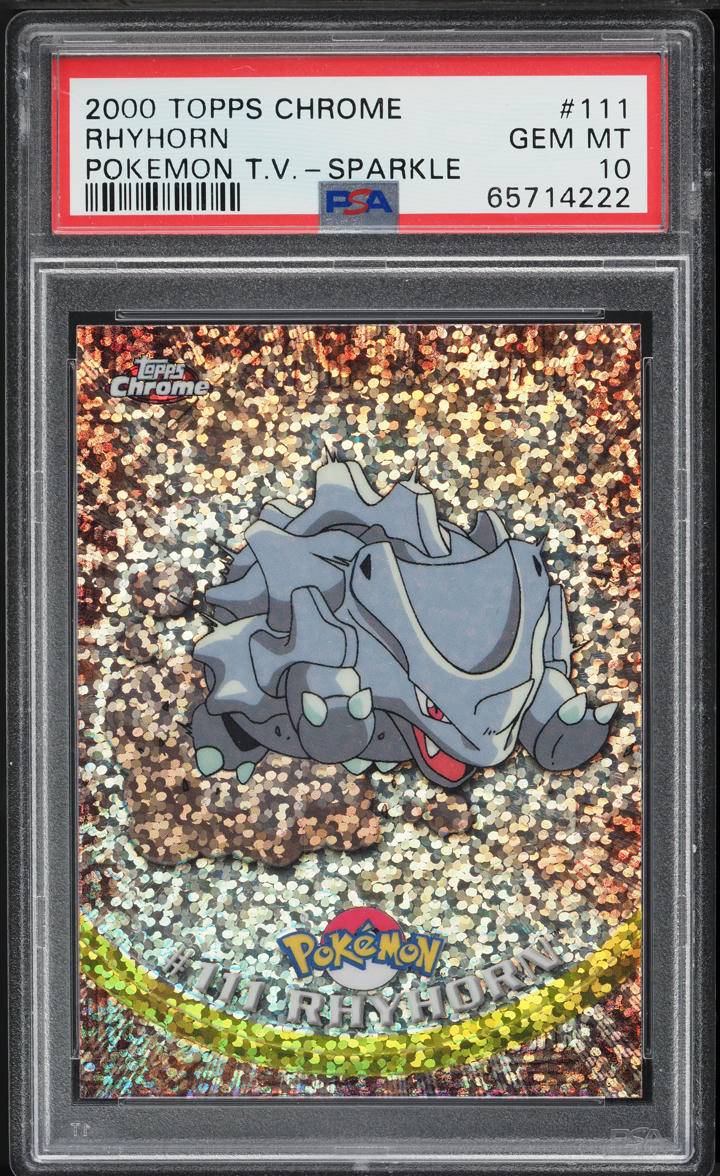 2000 Topps Chrome Pokemon Series 2 Sparkle Rhyhorn #111 PSA 10 GEM MINT