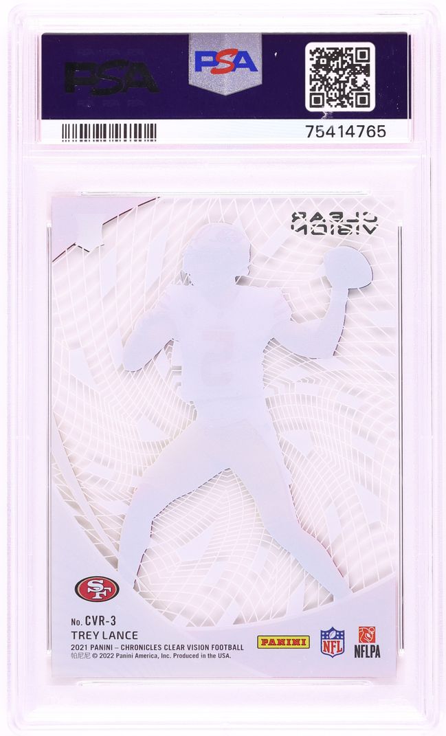 2021 Panini Chronicles Clear Vision Trey Lance ROOKIE #CVR-3 PSA 10 GEM MINT