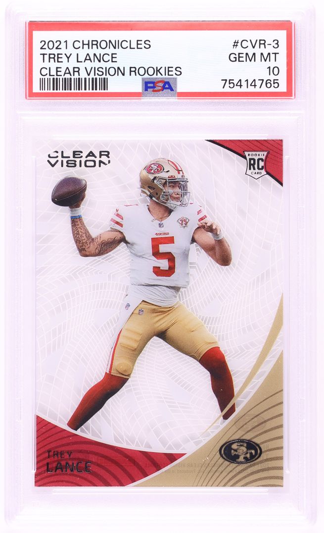 2021 Panini Chronicles Clear Vision Trey Lance ROOKIE #CVR-3 PSA 10 GEM MINT