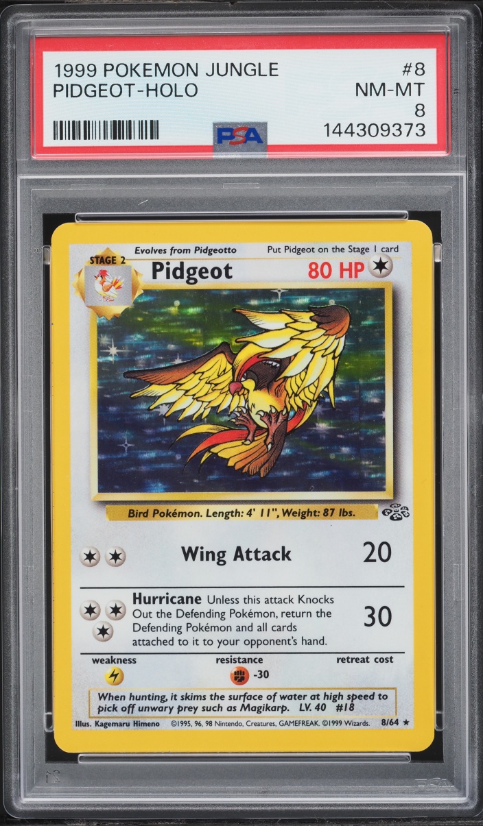 1999 Pokemon Jungle Holo Pidgeot #8 PSA 8 NM-MT