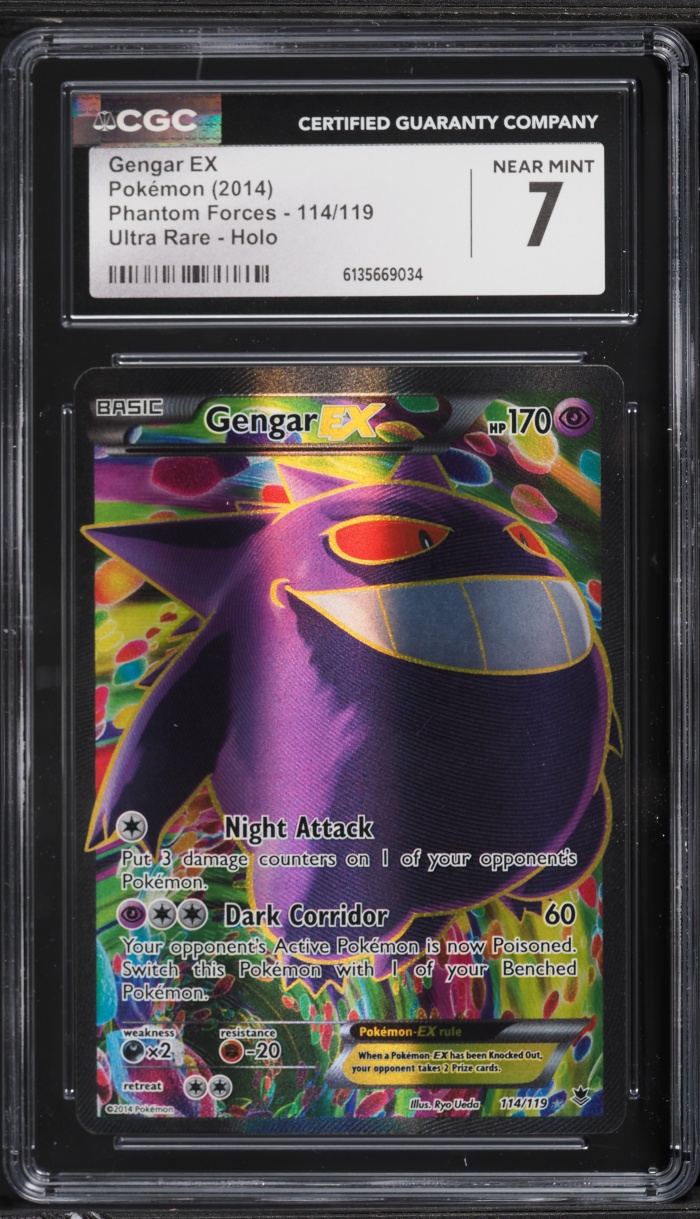 2014 Pokemon XY Phantom Forces Full Art Gengar EX #114 CGC 7 NRMT