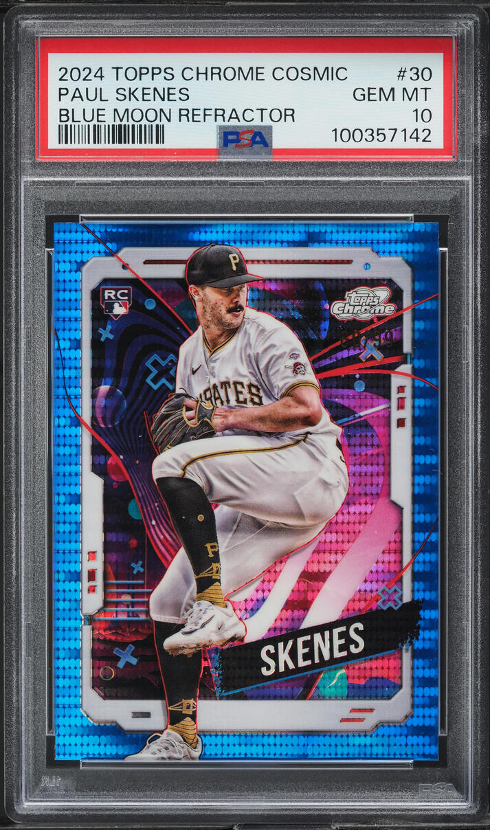 2024 Topps Chrome Cosmic Blue Moon Refractor Paul Skenes ROOKIE /99 #30 ...
