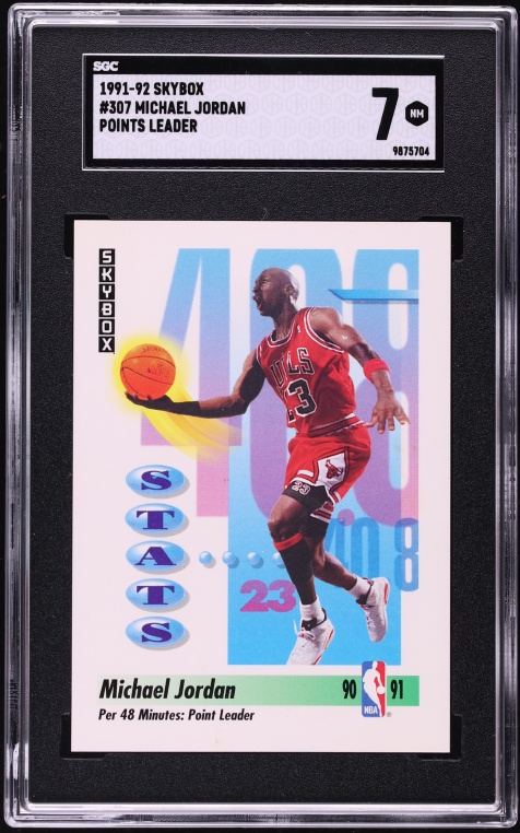 1991 Skybox Points Leader Michael Jordan #307 SGC 7 NRMT