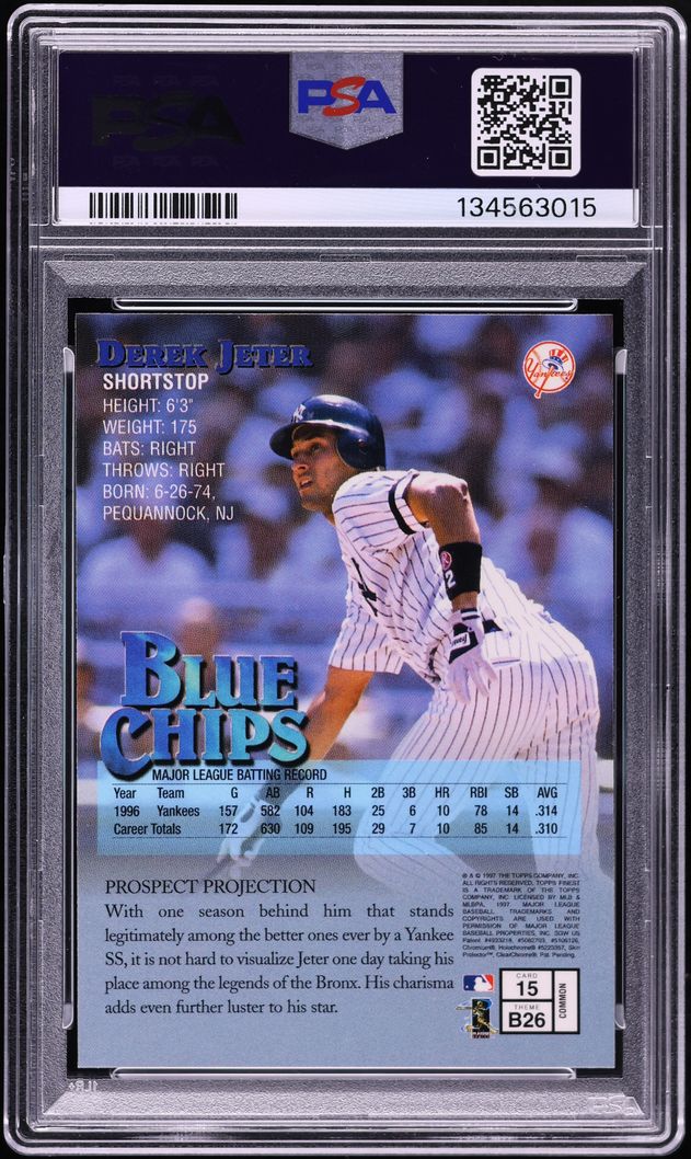1997 Finest Derek Jeter #15 PSA 10 GEM MINT