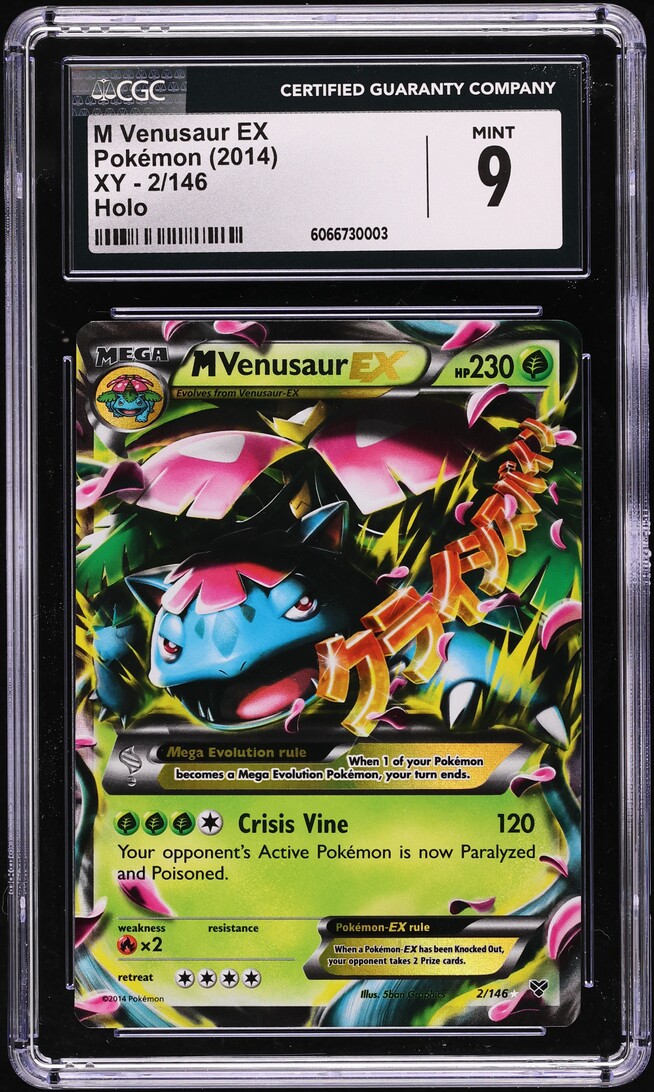 2014 Pokemon XY Holo M Venusaur EX #2 CGC 9 MINT