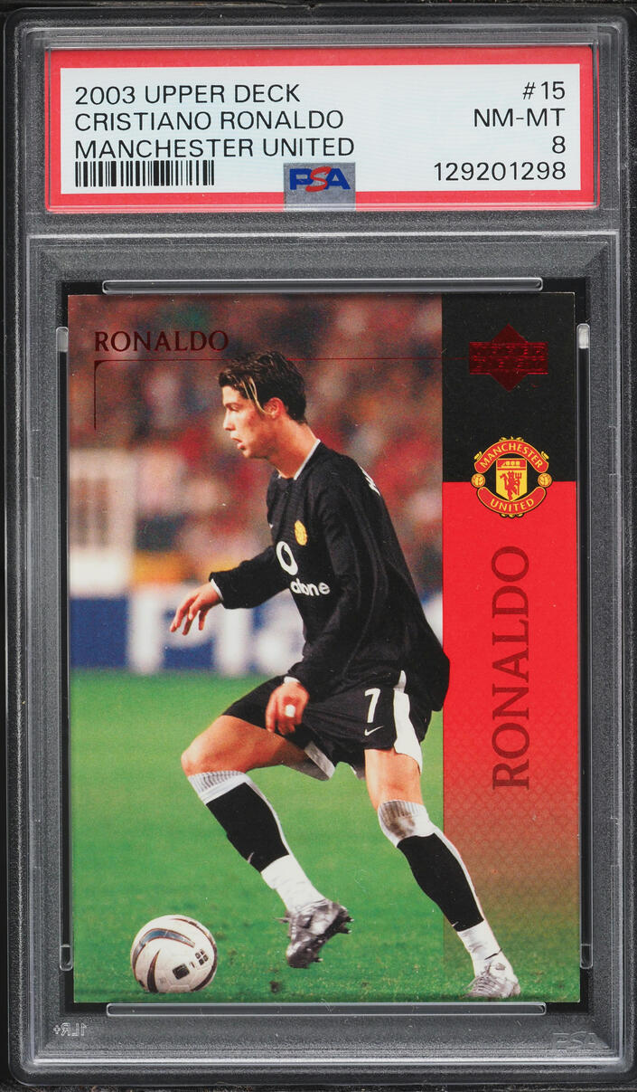 2003 Upper Deck Manchester United Cristiano Ronaldo ROOKIE #15 PSA 8 NM-MT - Photo 1