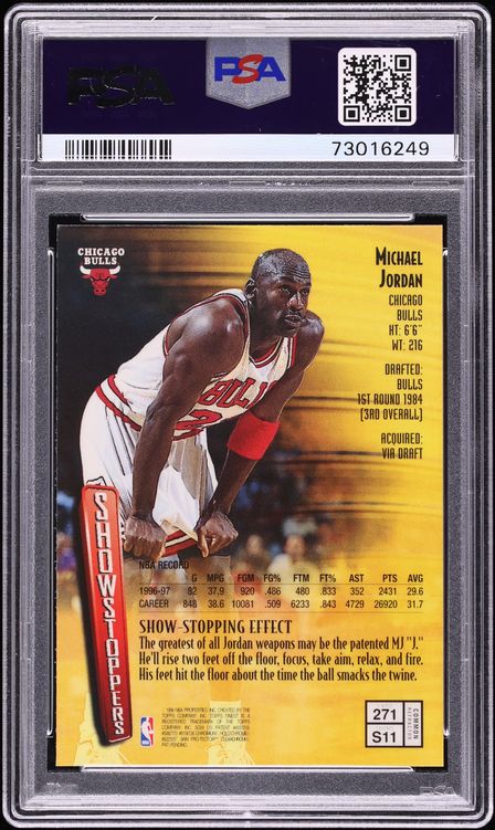 1997 Finest Refractor Michael Jordan #271 PSA 9 MINT - Photo 2