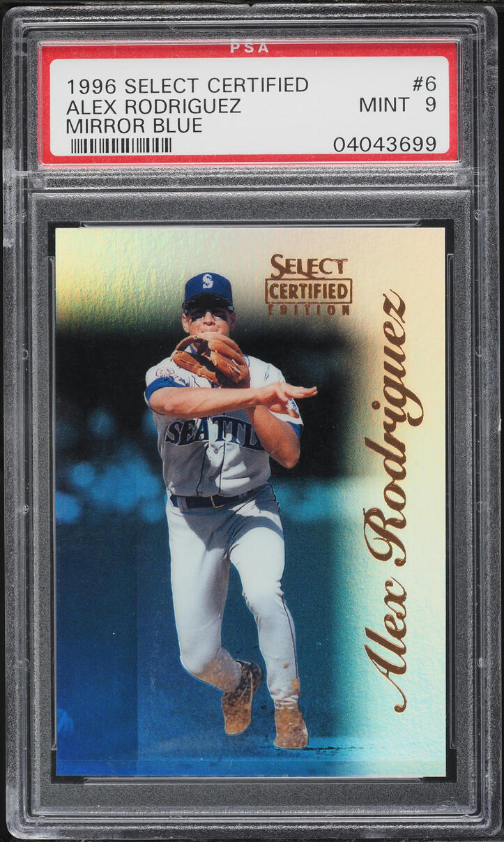 1996 Select Certified Mirror Blue Alex Rodriguez #6 PSA 9 MINT - Photo 1