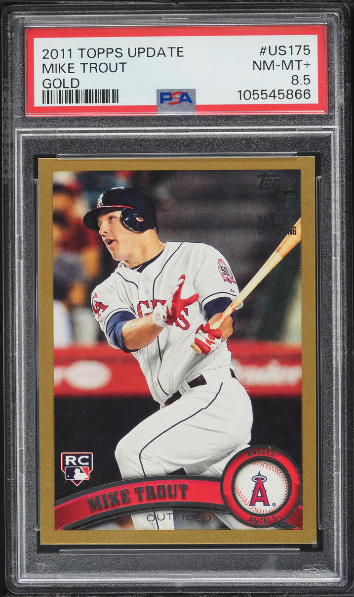 2011 Topps Update Gold Mike Trout ROOKIE /2011 #US175 PSA 8.5 NM-MT+ - Photo 1