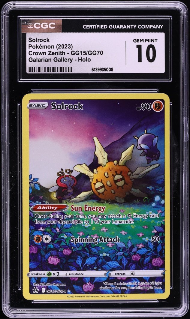 2023 Pokemon Sword & Shield Crown Zenith Alt Art Solrock #GG15 CGC 10 GEM MINT