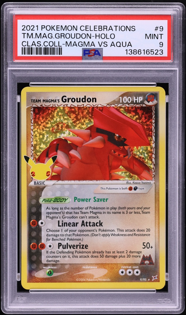 2021 Pokemon SWSH Celebrations Classic Collection Holo Team Magma's Groudon #9 PSA 9 MINT