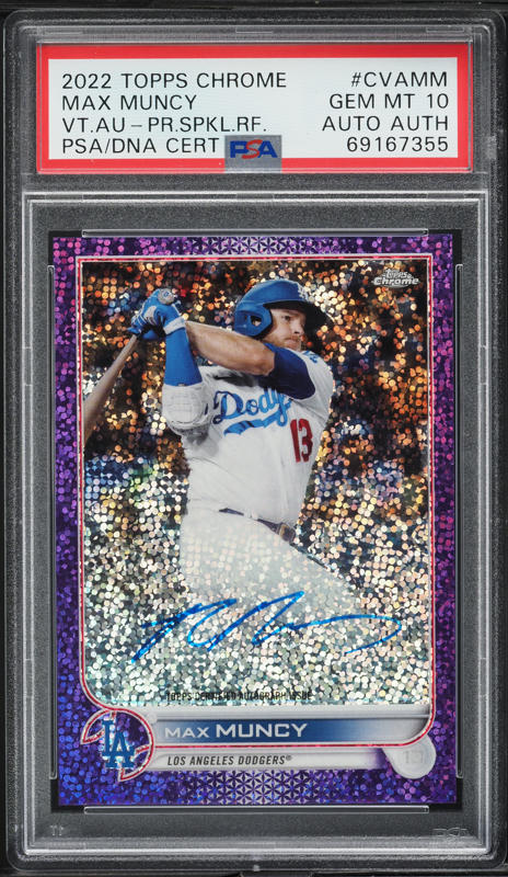 2022 Topps Chrome Veteran Purple Refractor Max Muncy AUTO