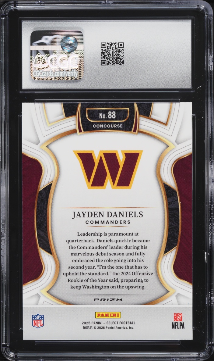 2025 Select Concourse Pink Shock Prizm Jayden Daniels #88 CGC 9 MINT