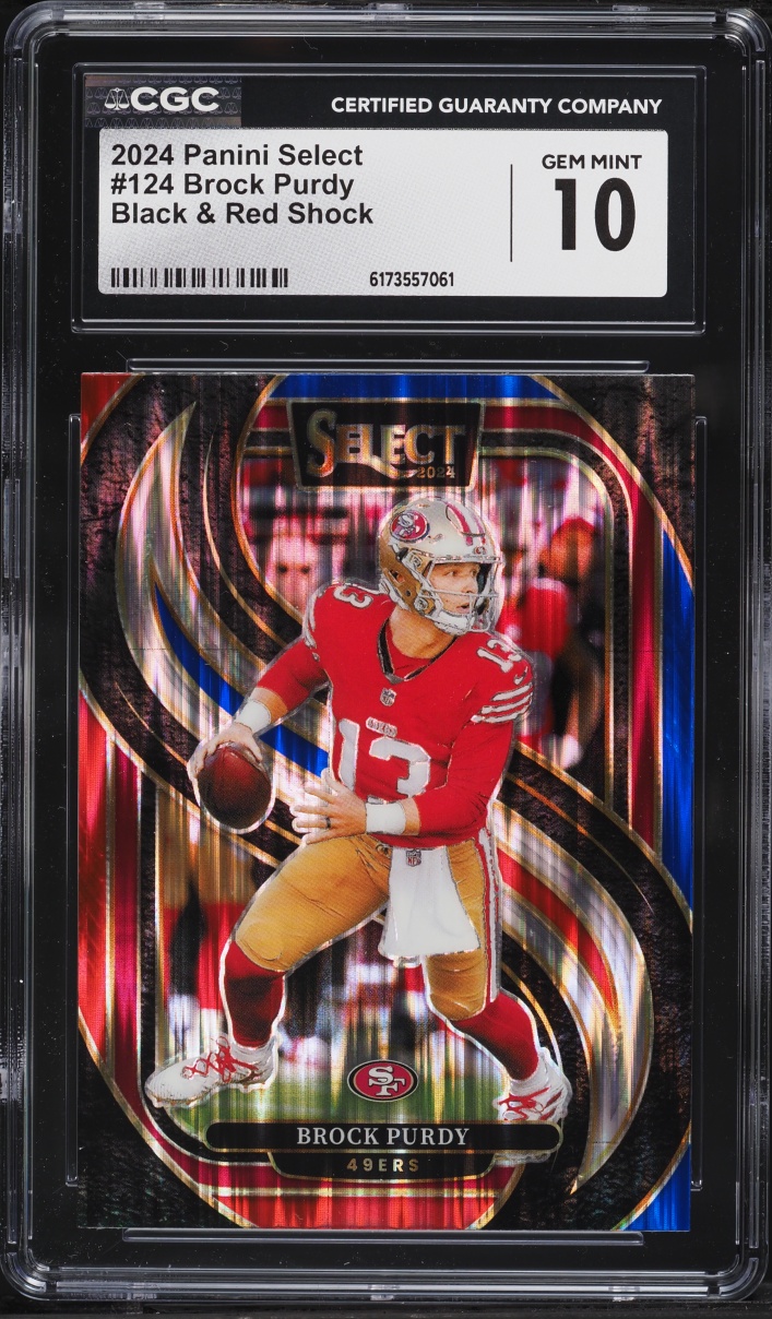 2024 Select Premier Level Black & Red Shock Prizm Brock Purdy #124 CGC 10 GEM MINT