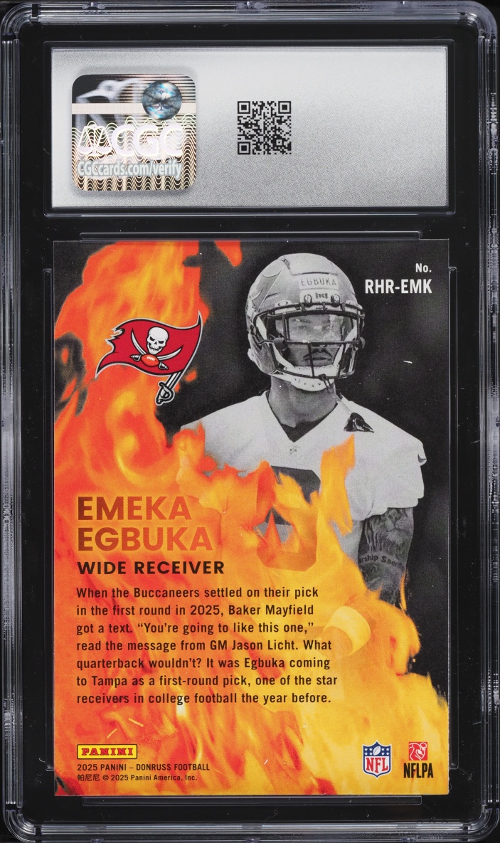 2025 Donruss Red Hot Emeka Egbuka ROOKIE #RHR-EMK CGC 9 MINT