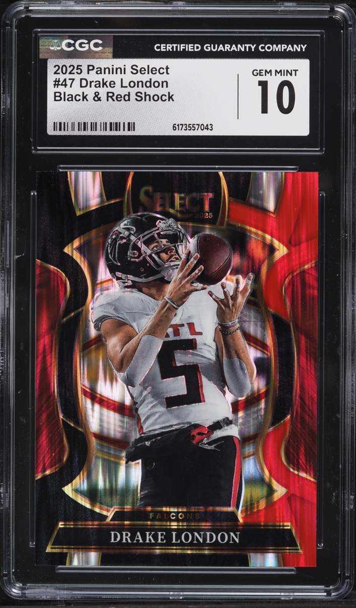 2025 Select Concourse Black & Red Shock Drake London #47 CGC 10 GEM MINT