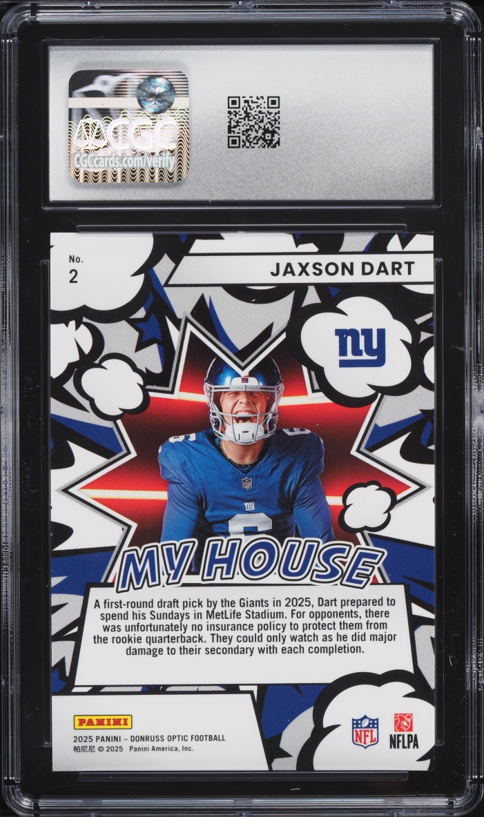 2025 Donruss Optic My House Jaxson Dart ROOKIE #2 CGC 10 GEM MINT