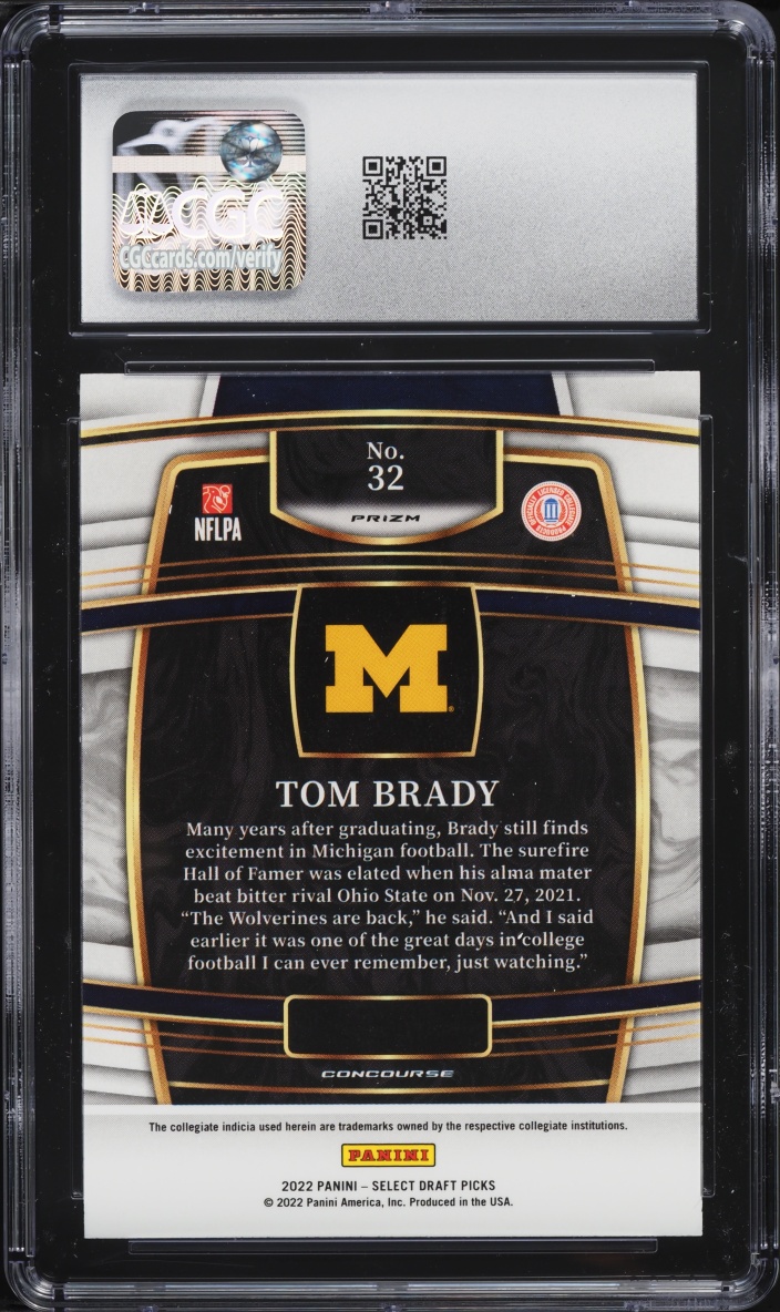 2022 Select Concourse Draft Picks Silver Tom Brady #32 CGC 9 MINT
